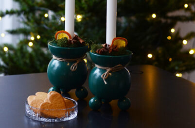 Julpyssel - Måla om klassiska julljusstakar